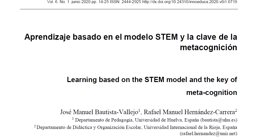 Aprendizaje basado en el modelo STEM Y la Clave de la metacognición