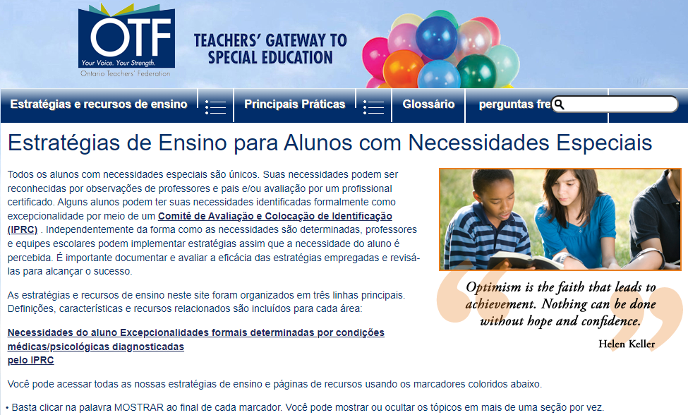 Estratégias de ensino para alunos com necessidades especiais